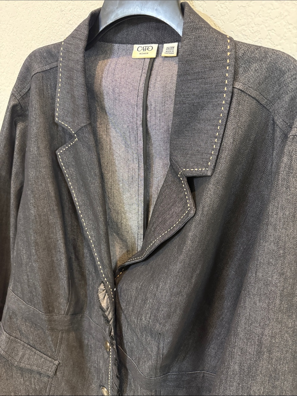 Cato Woman Denim Ruffled Blazer - Picture 6 of 6